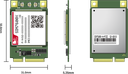 
The SIM7600-H-PCIE series is the LTE Cat 4 module which supports wireless communication modes of LTE-TDD/LTE-FDD/HSPA+/GSM/GPRS/EDGE etc. It supports maximum 150Mbps downlink rate and 50Mbps uplink rate.